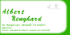 albert menyhard business card